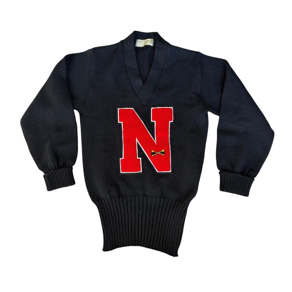 Vintage 50s Imperial 100% Wool Worsted Cheerleader Varsity Letterman Sweater
